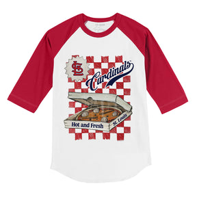 St. Louis Cardinals Pizza 3/4 Red Sleeve Raglan