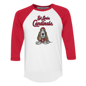 St. Louis Cardinals Puddy 3/4 Red Sleeve Raglan - Tiny Turnip