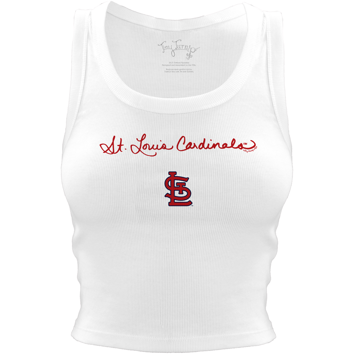 St. Louis Cardinals Logo Script Crop Tank - Tiny Turnip