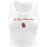 St. Louis Cardinals Logo Script Crop Tank - Tiny Turnip