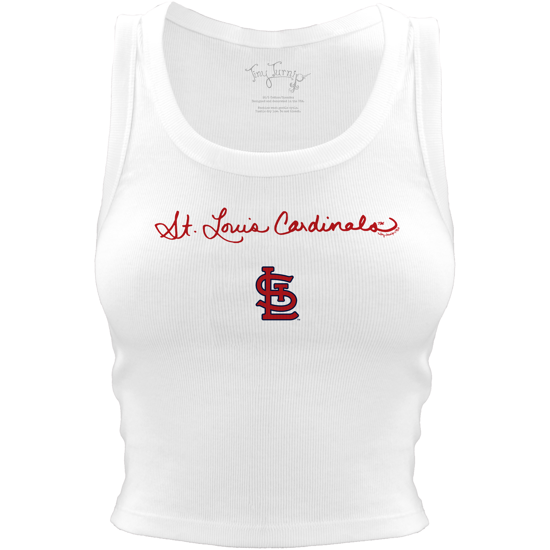 St. Louis Cardinals Logo Script Crop Tank - Tiny Turnip