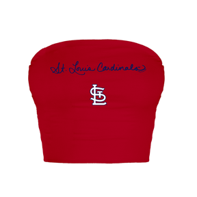 St. Louis Cardinals Logo Script Crop Tube Top