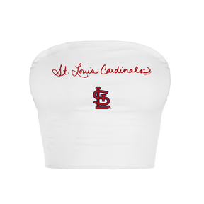 St. Louis Cardinals Logo Script Crop Tube Top