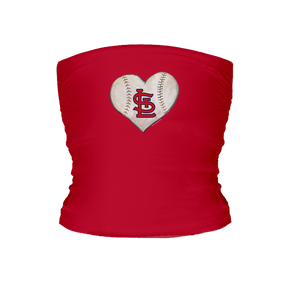 St. Louis Cardinals Stitched Heart Tube Top - Tiny Turnip