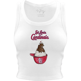 St. Louis Cardinals Sundae Helmet Crop Tank - Tiny Turnip