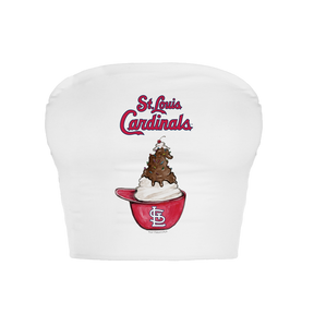 St. Louis Cardinals Sundae Helmet Crop Tube Top - Tiny Turnip
