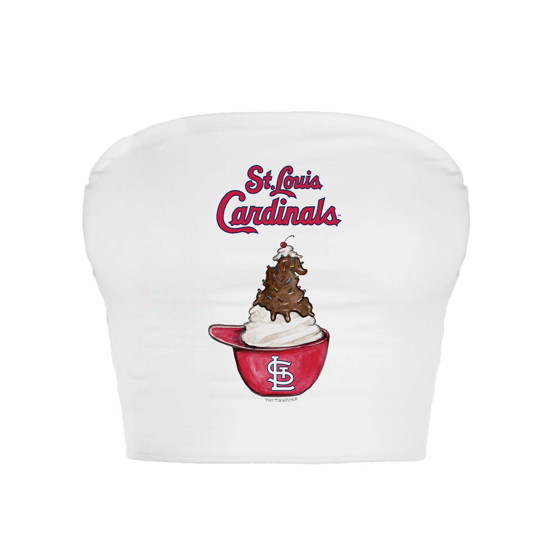 St. Louis Cardinals Sundae Helmet Crop Tube Top - Tiny Turnip