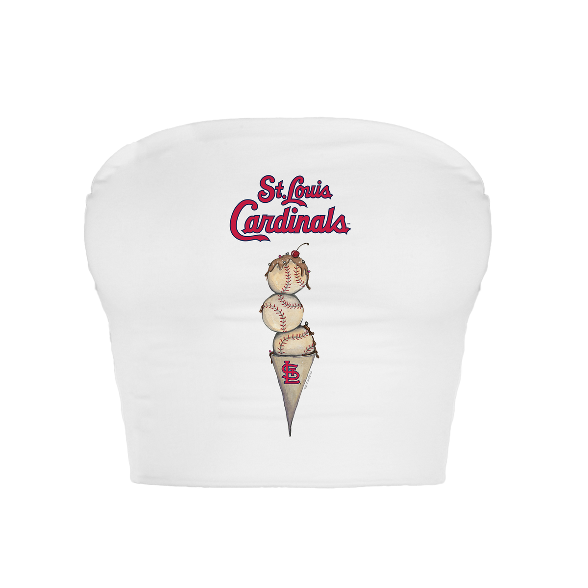 St. Louis Cardinals Triple Scoop Crop Tube Top