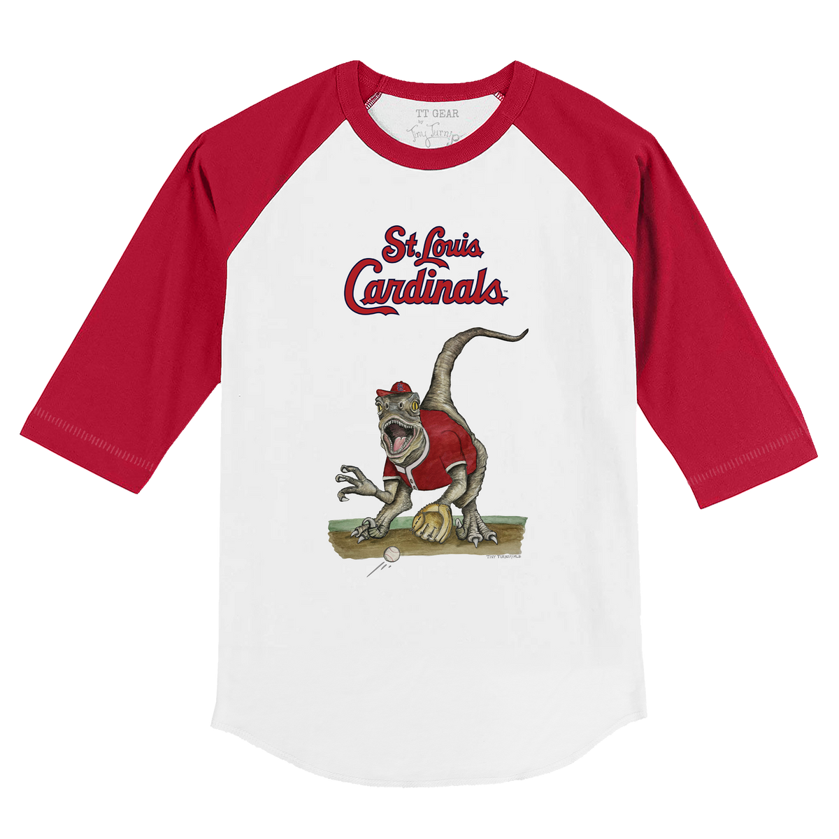 St. Louis Cardinals Velociraptor 3/4 Red Sleeve Raglan