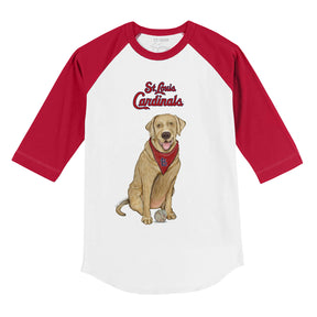 St. Louis Cardinals Yellow Labrador Retriever 3/4 Red Sleeve Raglan