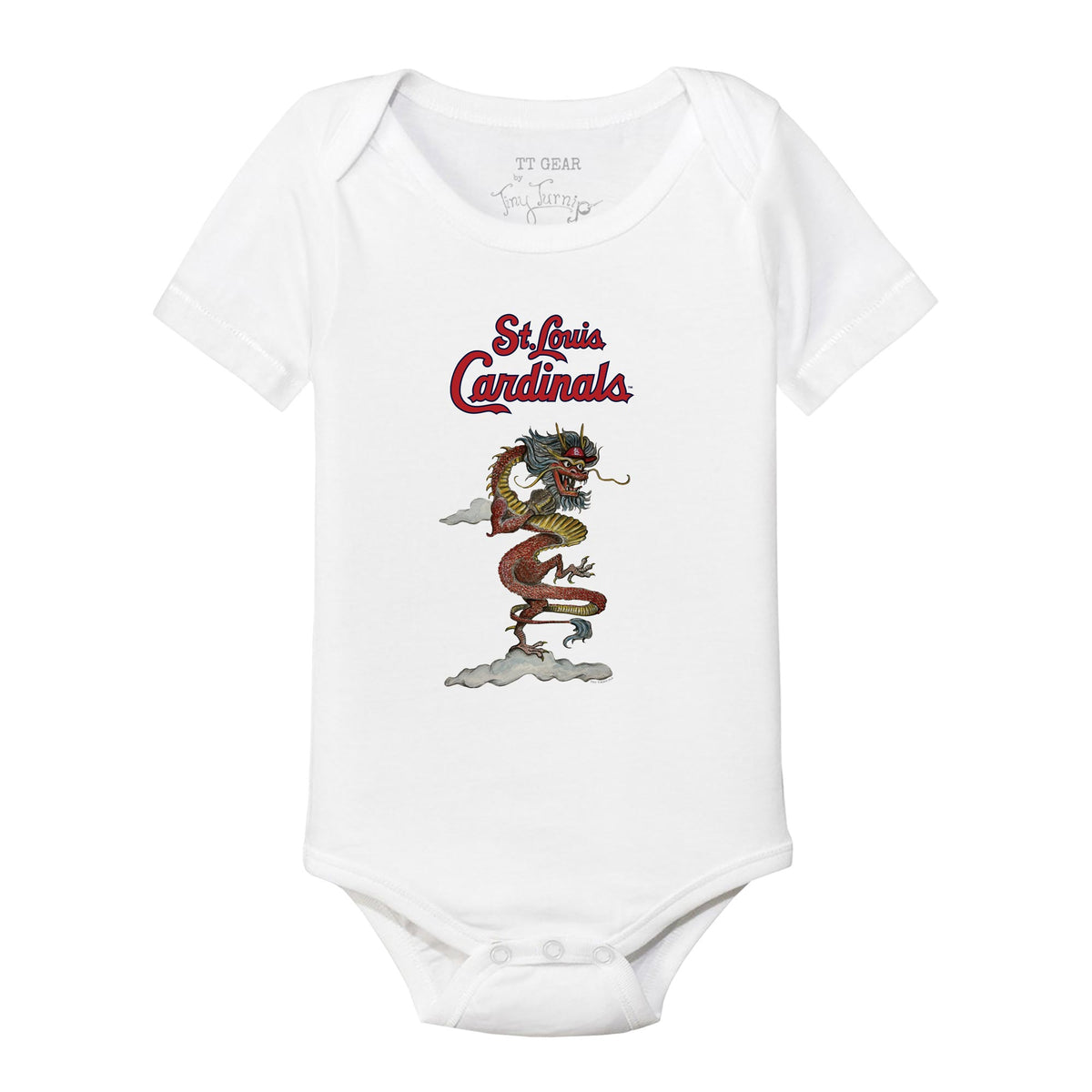 St. Louis Cardinals Tiny Turnip Infant TT Rex Raglan 3/4 Sleeve T-Shirt -  White/Black