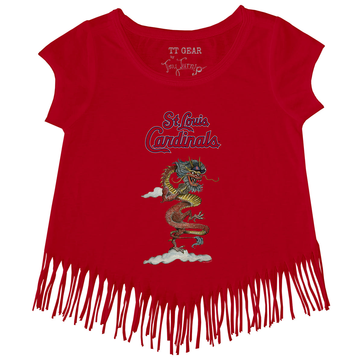 TinyTurnip St. Louis Cardinals 2024 Year of The Dragon Distressed Denim Jacket Women's Medium