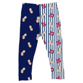 Peanut w/ Number, Stripes - Leggings - Tiny Turnip