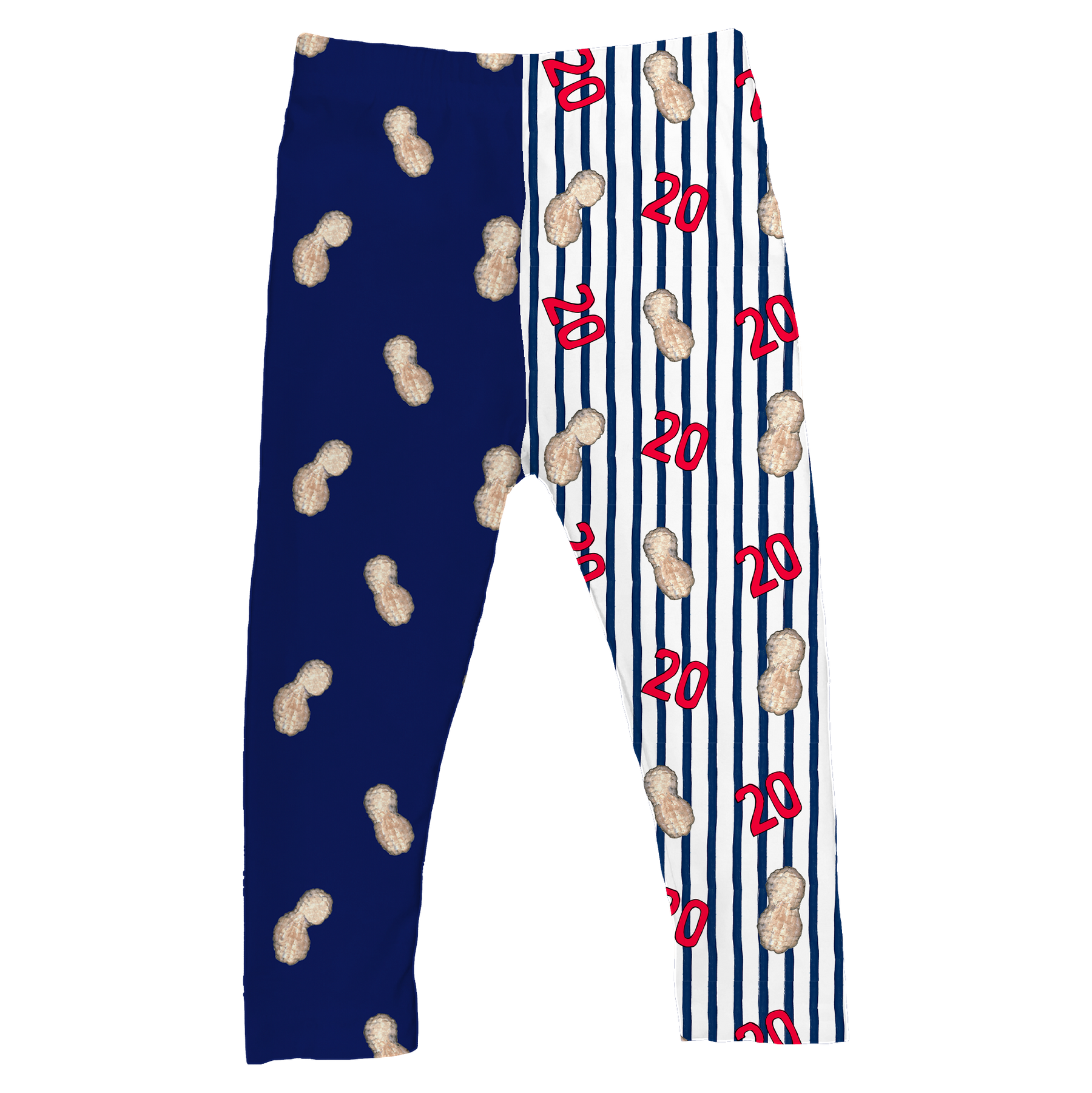Peanut w/ Number, Stripes - Leggings - Tiny Turnip