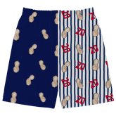 Peanut w/ Number, Stripes - Girl Shorts - Tiny Turnip