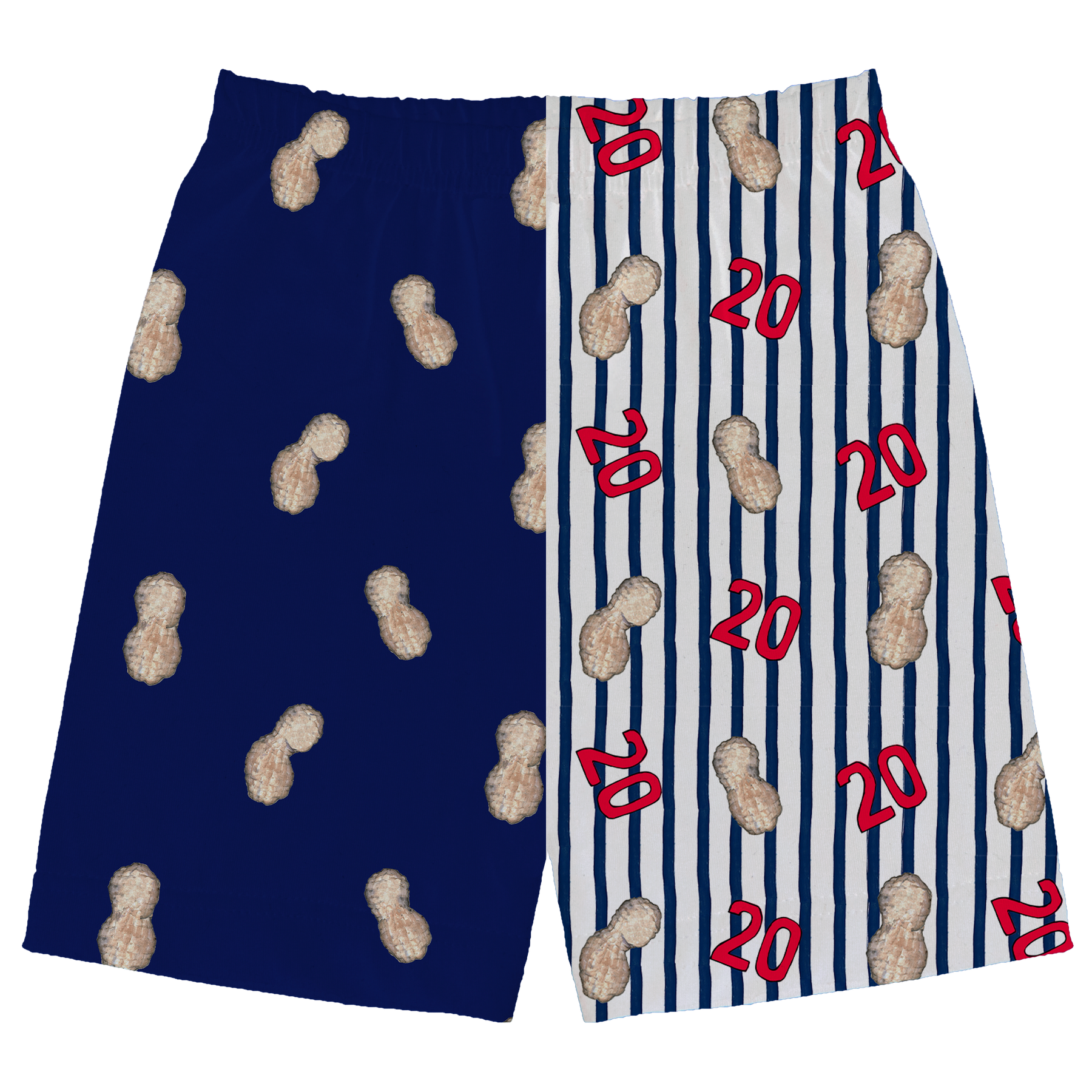 Peanut w/ Number, Stripes - Girl Shorts - Tiny Turnip