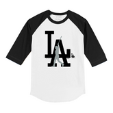LA Walk Off Chelsea Freeman Dodgers 3/4 Black Sleeve Raglan