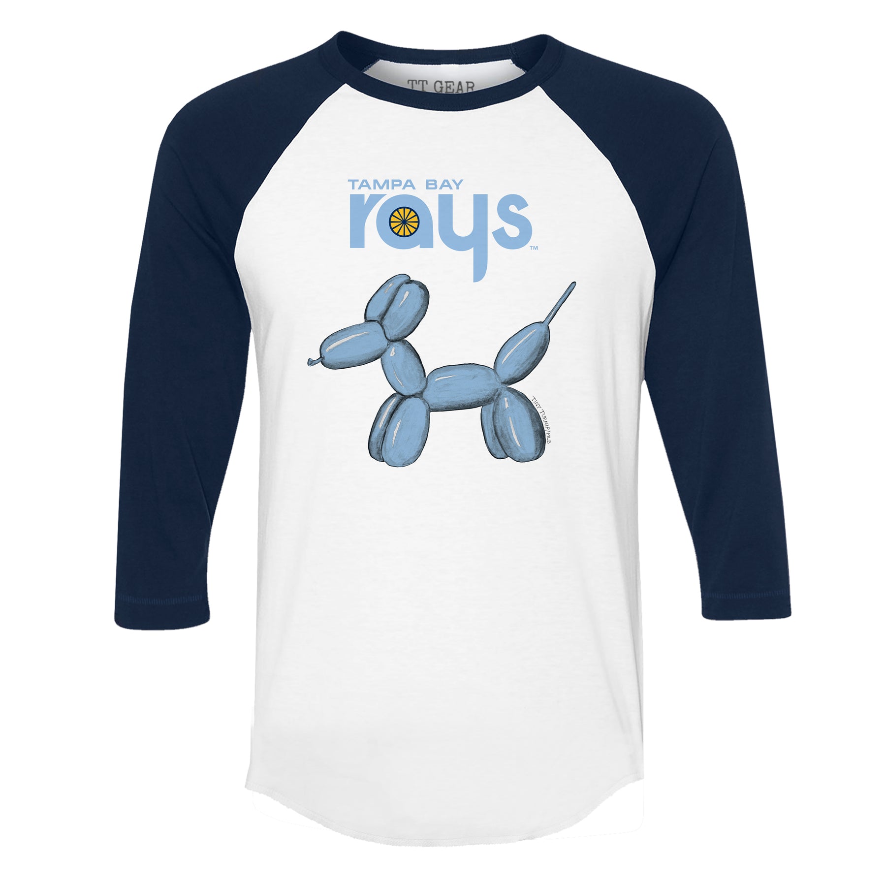 Tampa Bay Rays Balloon Dog 3/4 Navy Blue Sleeve Raglan