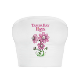 Tampa Bay Rays Blooming Baseballs Crop Tube Top - Tiny Turnip