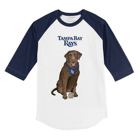 Tampa Bay Rays Chocolate Labrador Retriever 3/4 Navy Blue Sleeve Raglan
