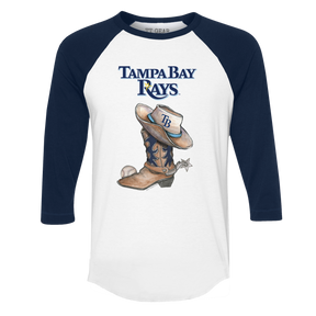 Tampa Bay Rays Cowboy Boot 3/4 Navy Blue Sleeve Raglan