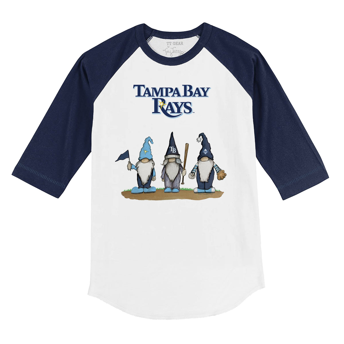 Tampa Bay Rays Gnomes 3/4 Navy Blue Sleeve Raglan
