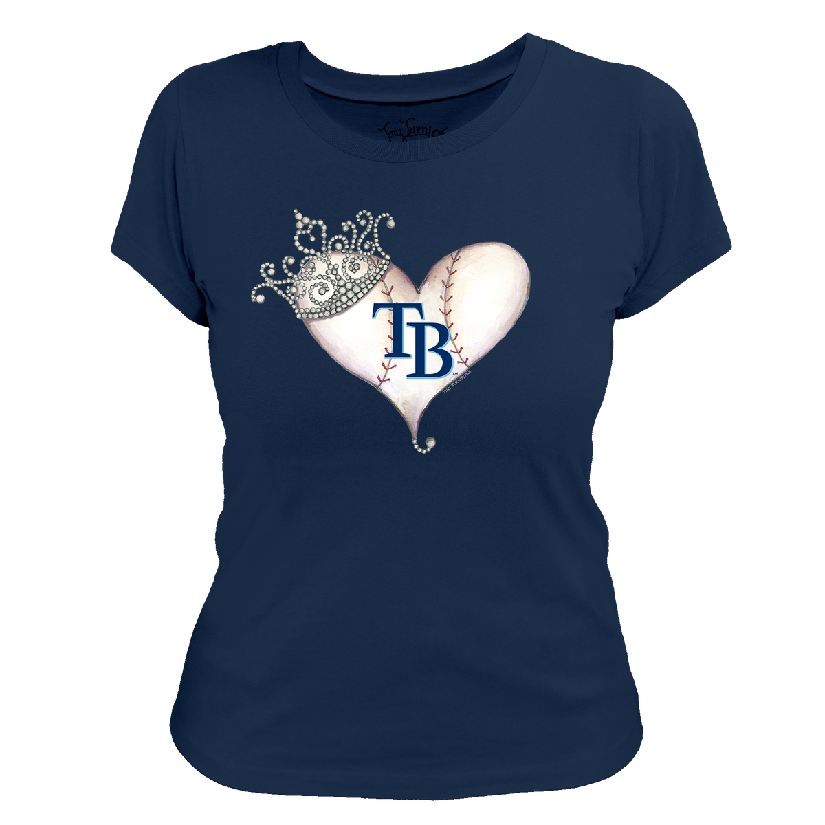 Tampa Bay Rays Tiara Heart Tee Shirt - Tiny Turnip