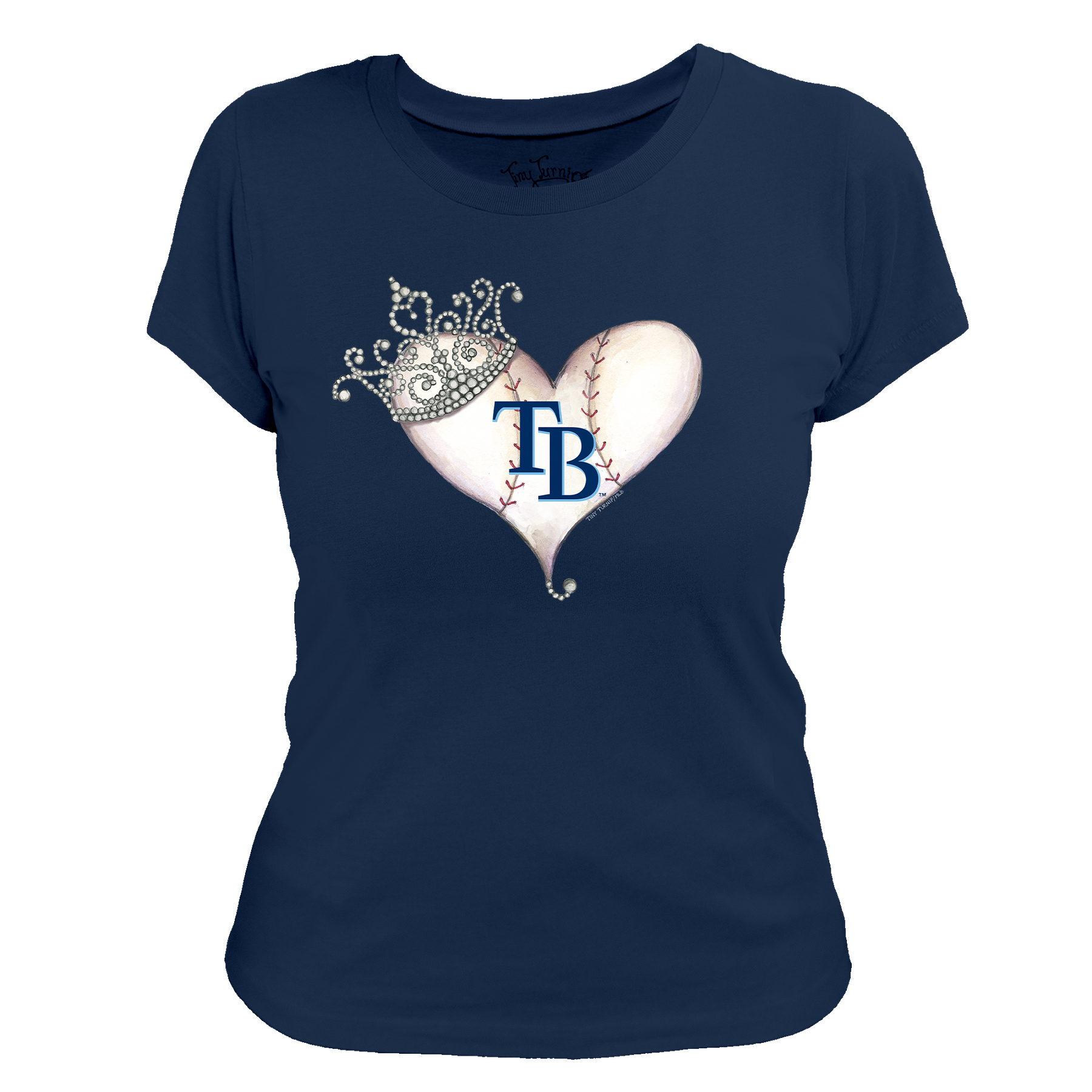Tampa Bay Rays Tiara Heart Tee Shirt - Tiny Turnip