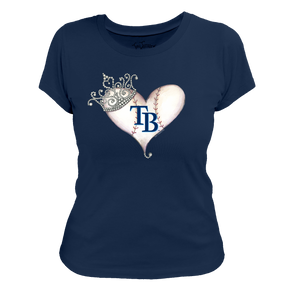 Tampa Bay Rays Tiara Heart Tee Shirt - Tiny Turnip