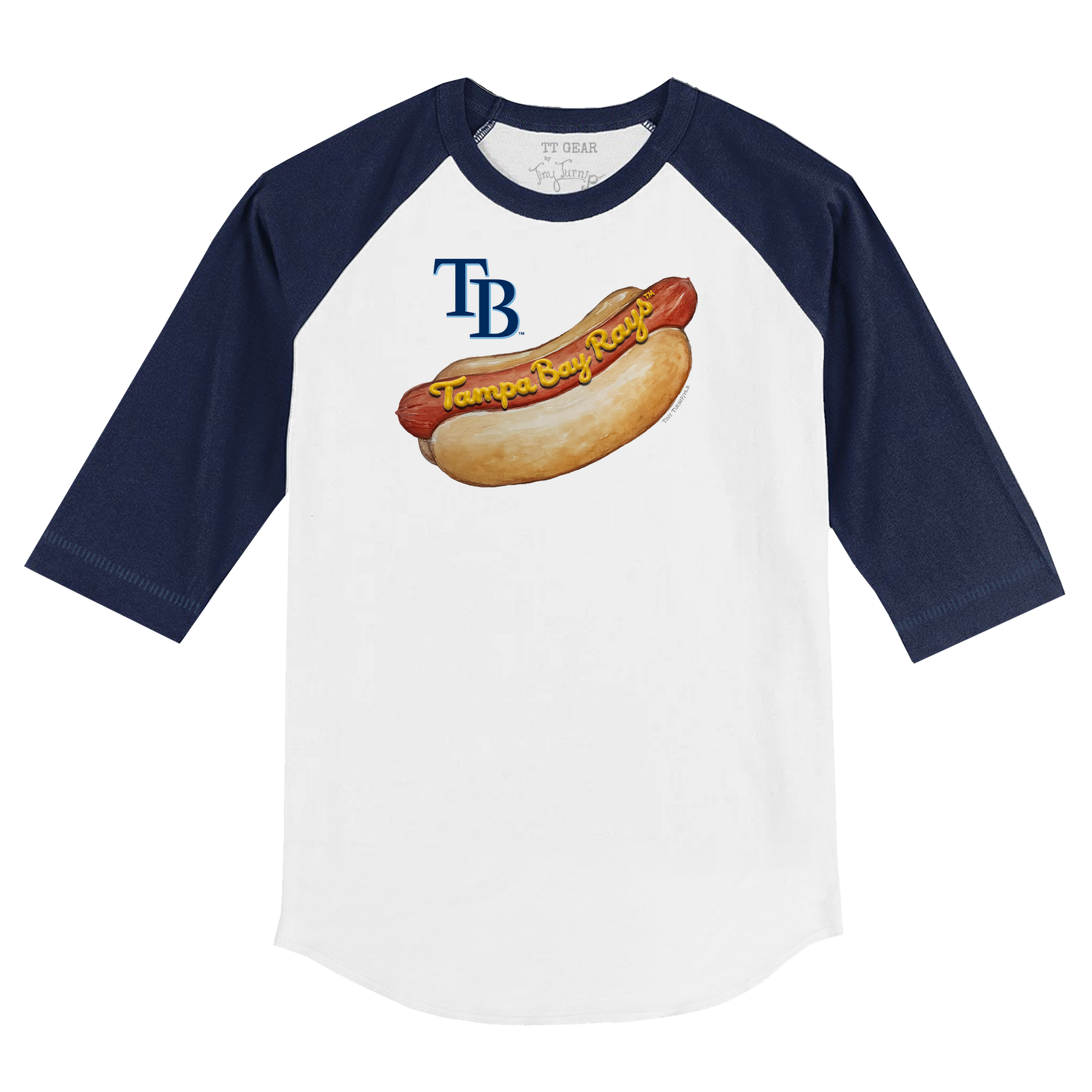 Tampa Bay Rays Hot Dog 3/4 Navy Blue Sleeve Raglan