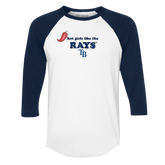 Tampa Bay Rays Hot Girls 3/4 Navy Blue Sleeve Raglan