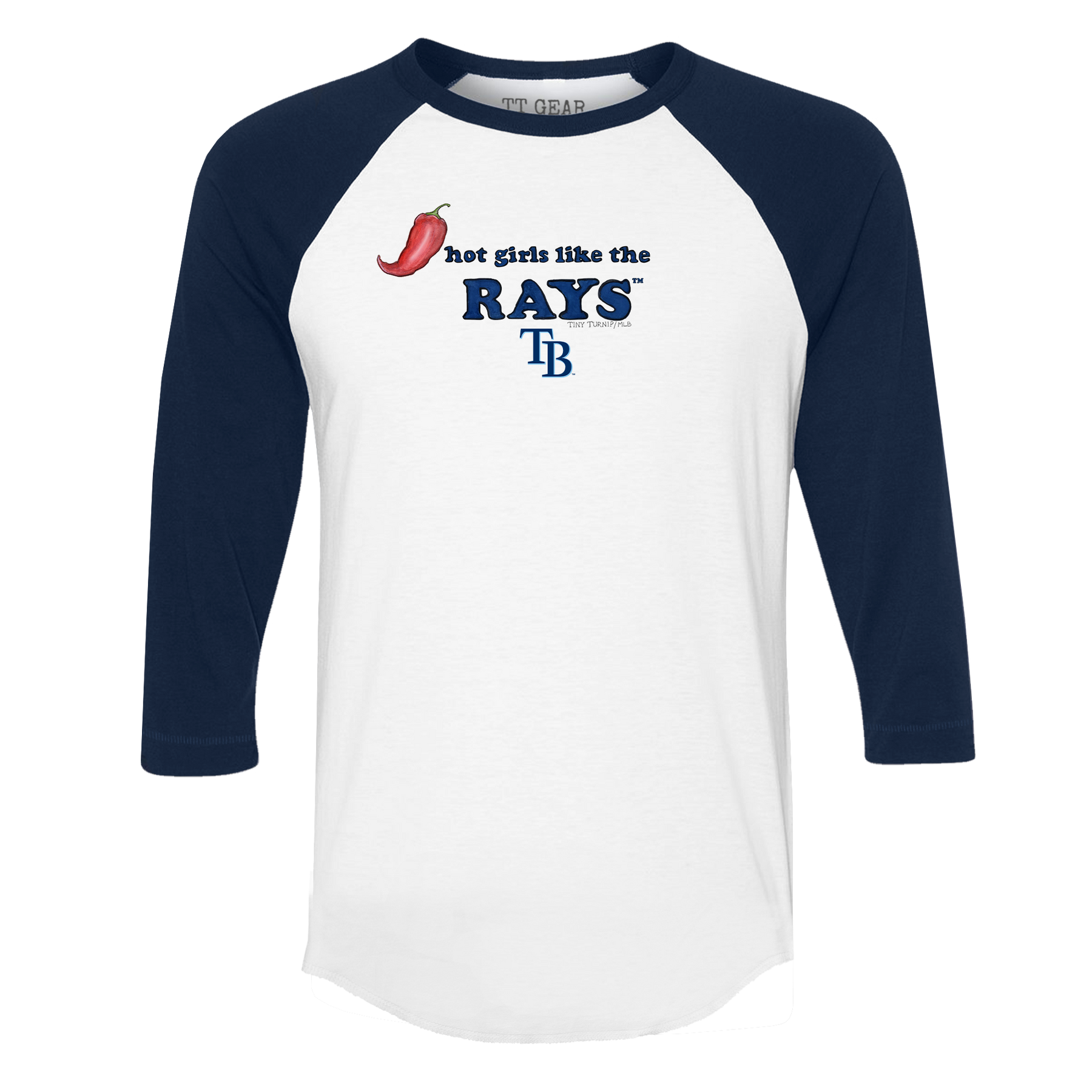 Tampa Bay Rays Hot Girls 3/4 Navy Blue Sleeve Raglan