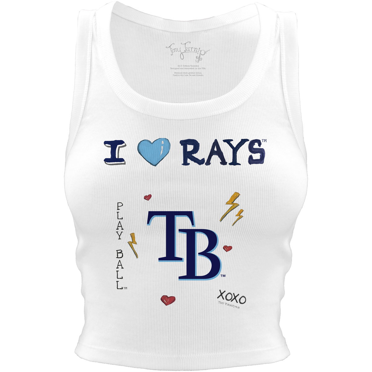 Tampa Bay Rays I Heart Team Crop Tank - Tiny Turnip