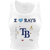 Tampa Bay Rays I Heart Team Crop Tank - Tiny Turnip