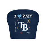 Tampa Bay Rays I Heart Rays Crop Tube Top