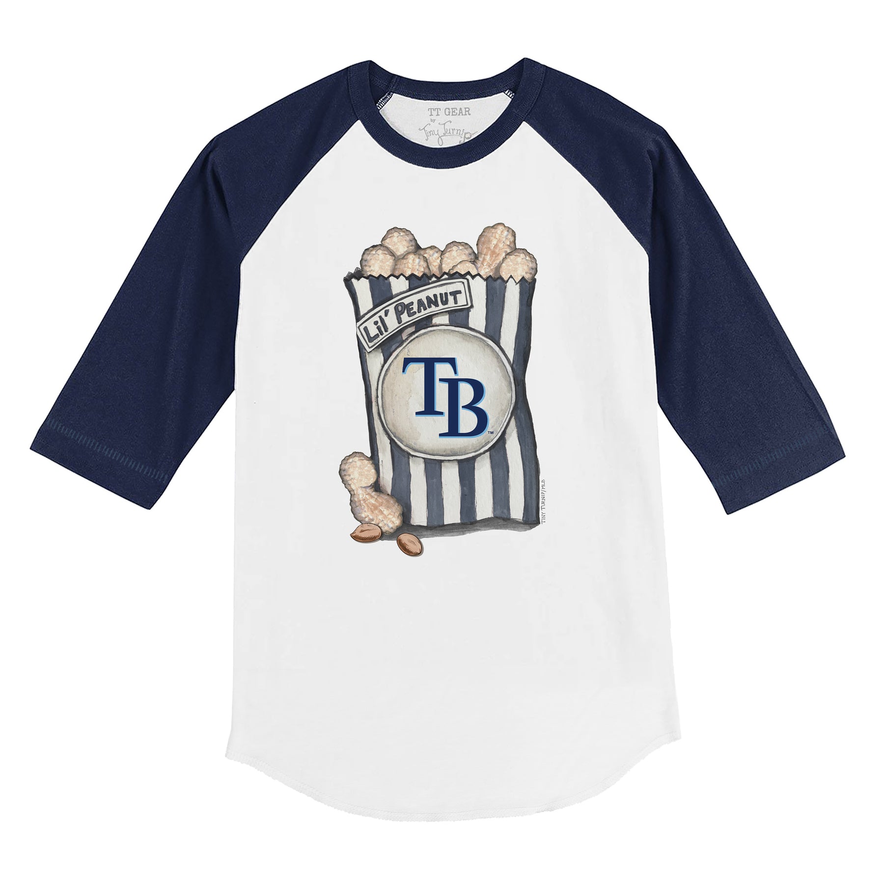 Tampa Bay Rays Lil' Peanut 3/4 Navy Blue Sleeve Raglan