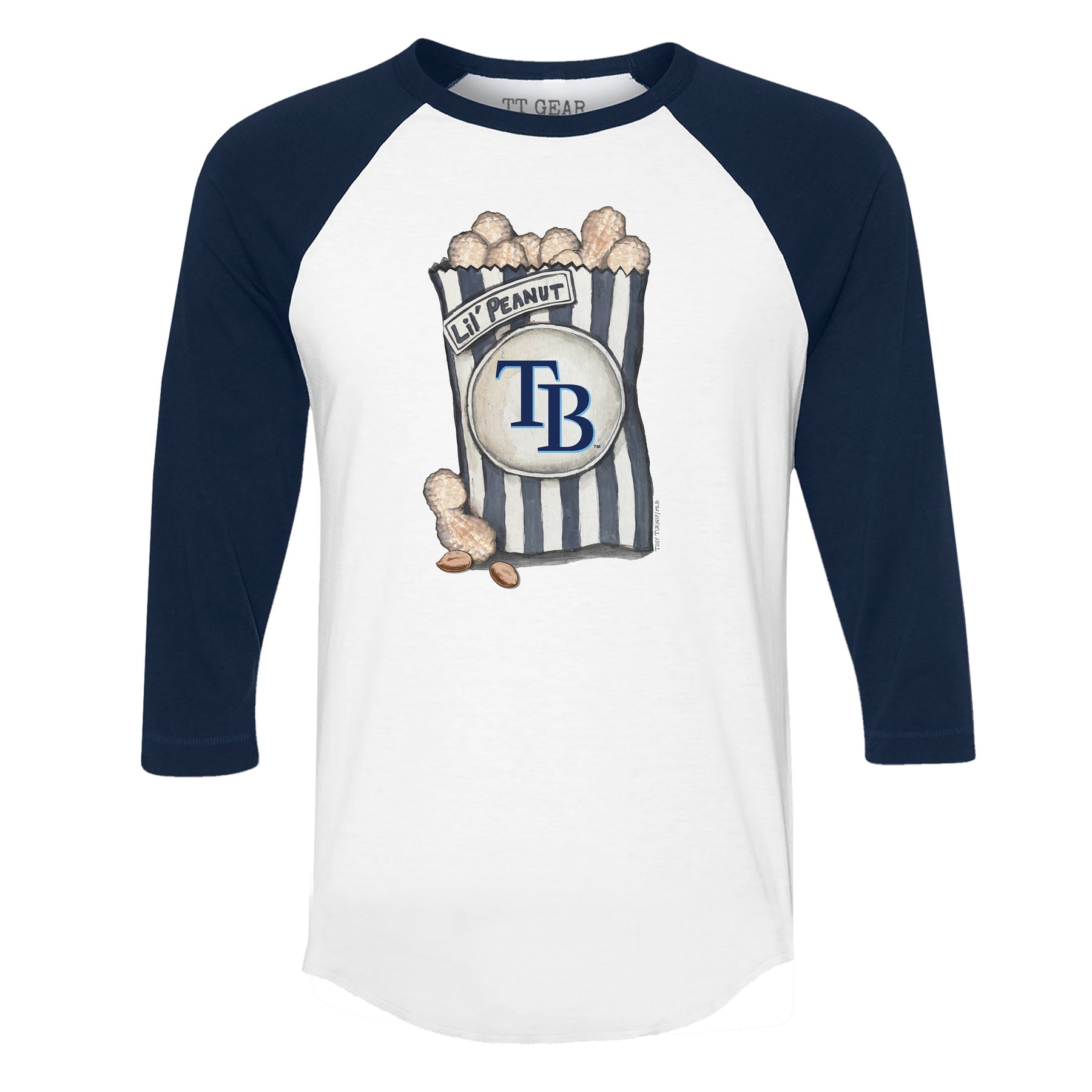 Tampa Bay Rays Lil' Peanut 3/4 Navy Blue Sleeve Raglan