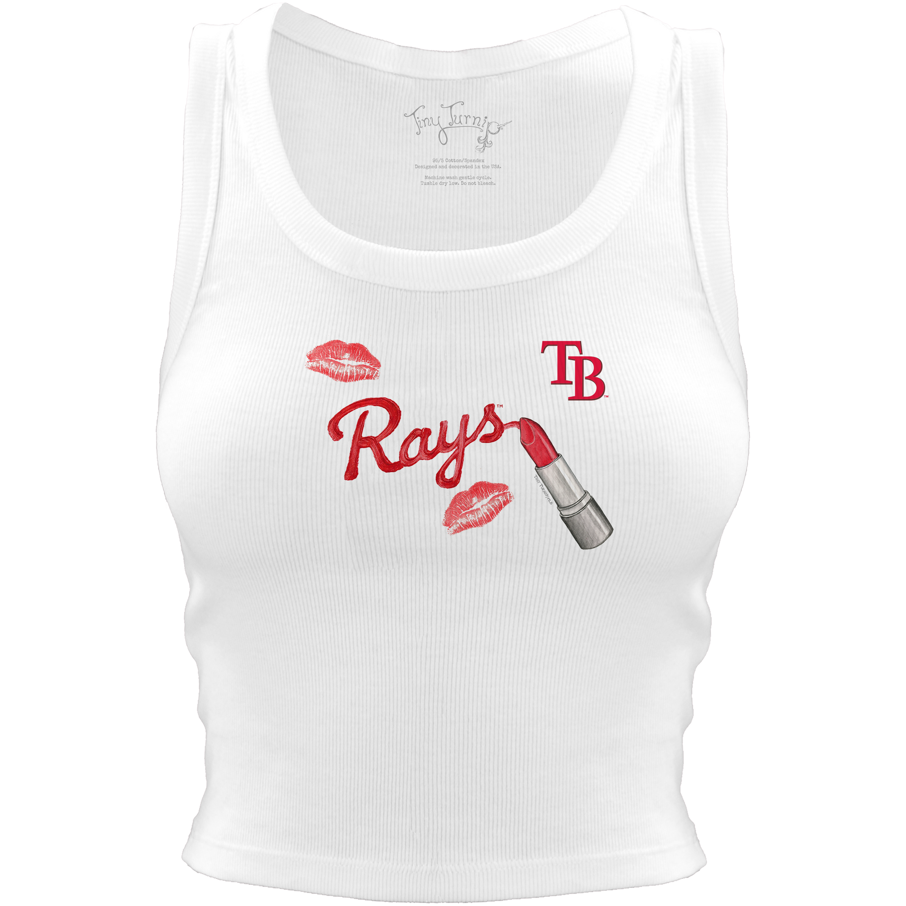 Tampa Bay Rays Lipstick Crop Tank - Tiny Turnip