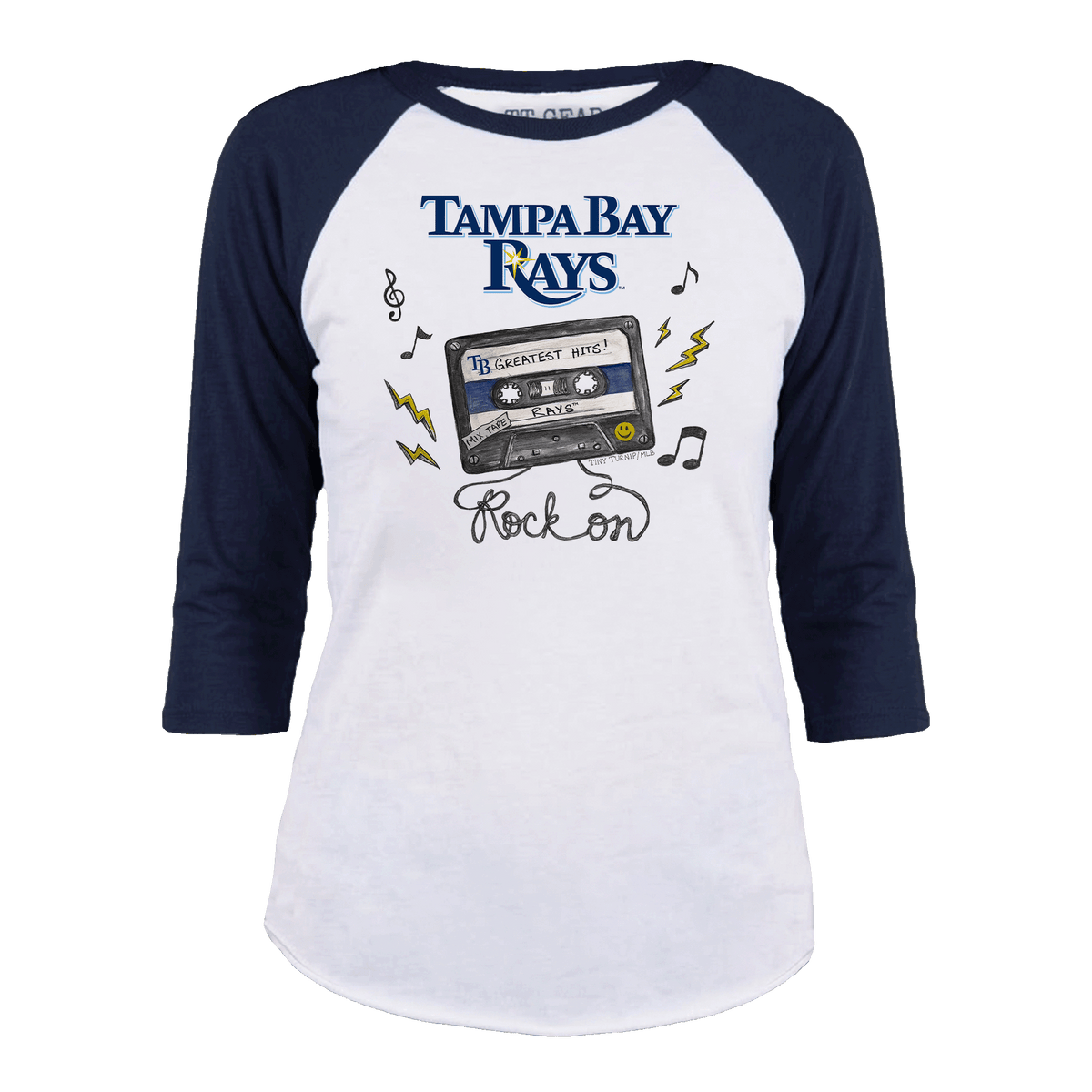Tampa Bay Rays Mixtape 3/4 Navy Blue Sleeve Raglan