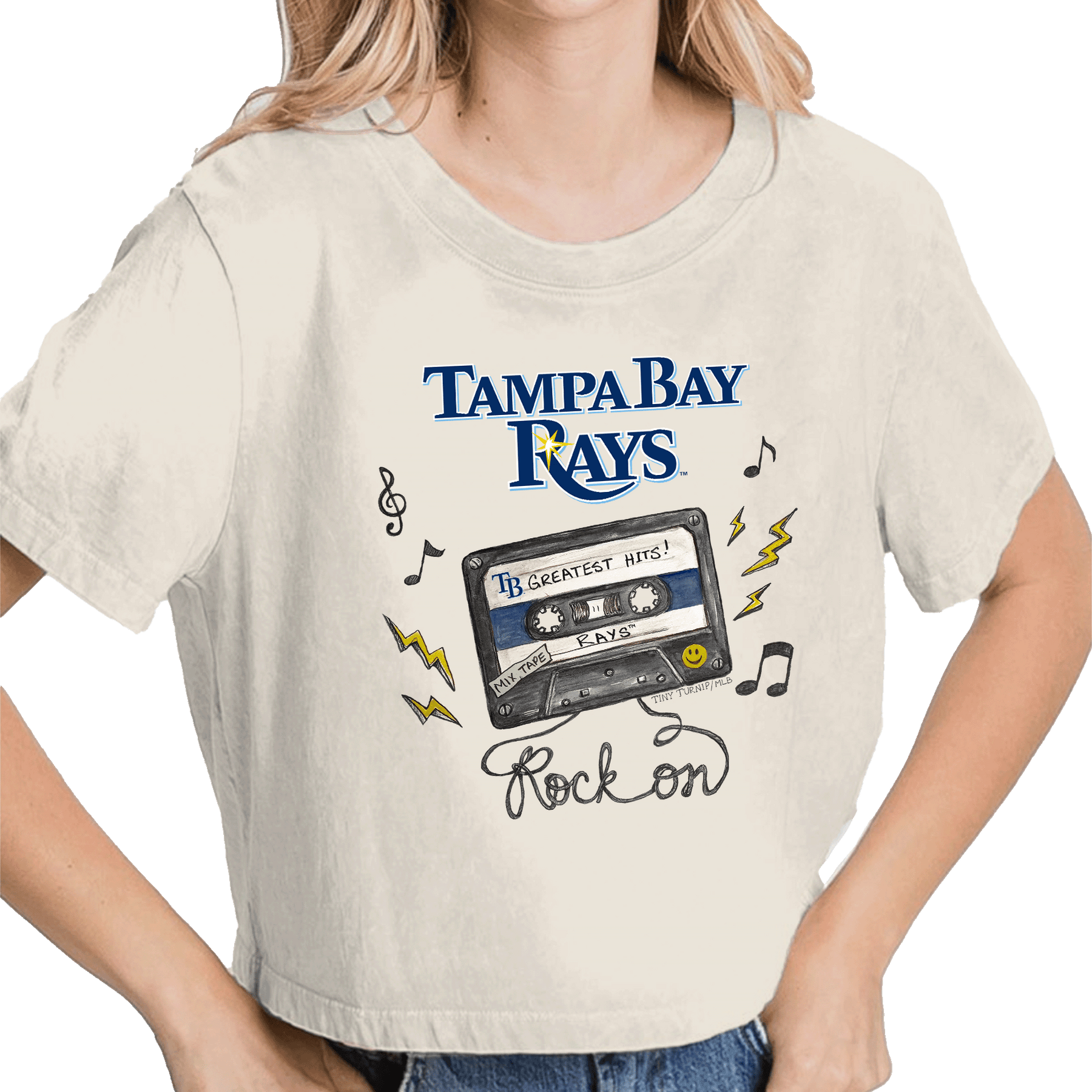 Tampa Bay Rays Mixtape Vintage Crop Tee - Tiny Turnip