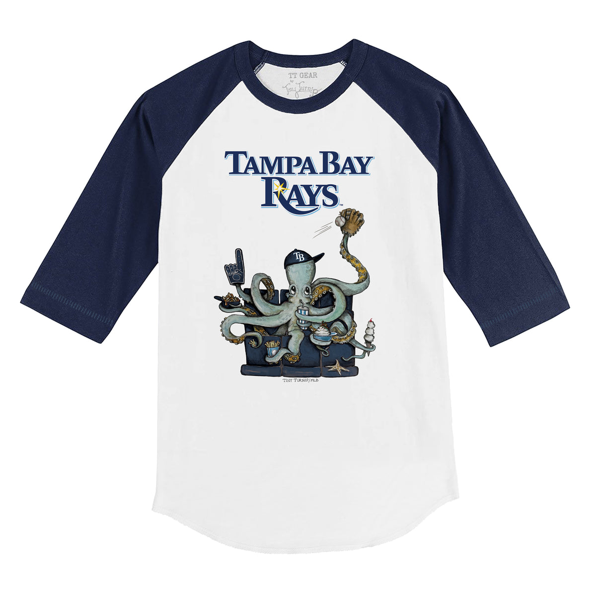 Tampa Bay Rays Octopus 3/4 Navy Blue Sleeve Raglan