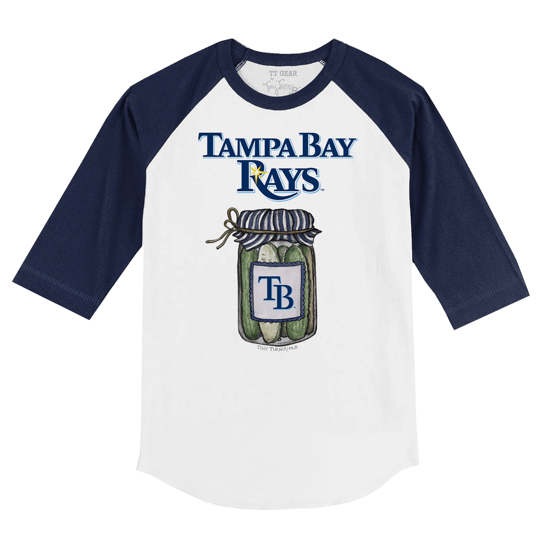Tampa Bay Rays Pickle Jar 3/4 Navy Blue Sleeve Raglan