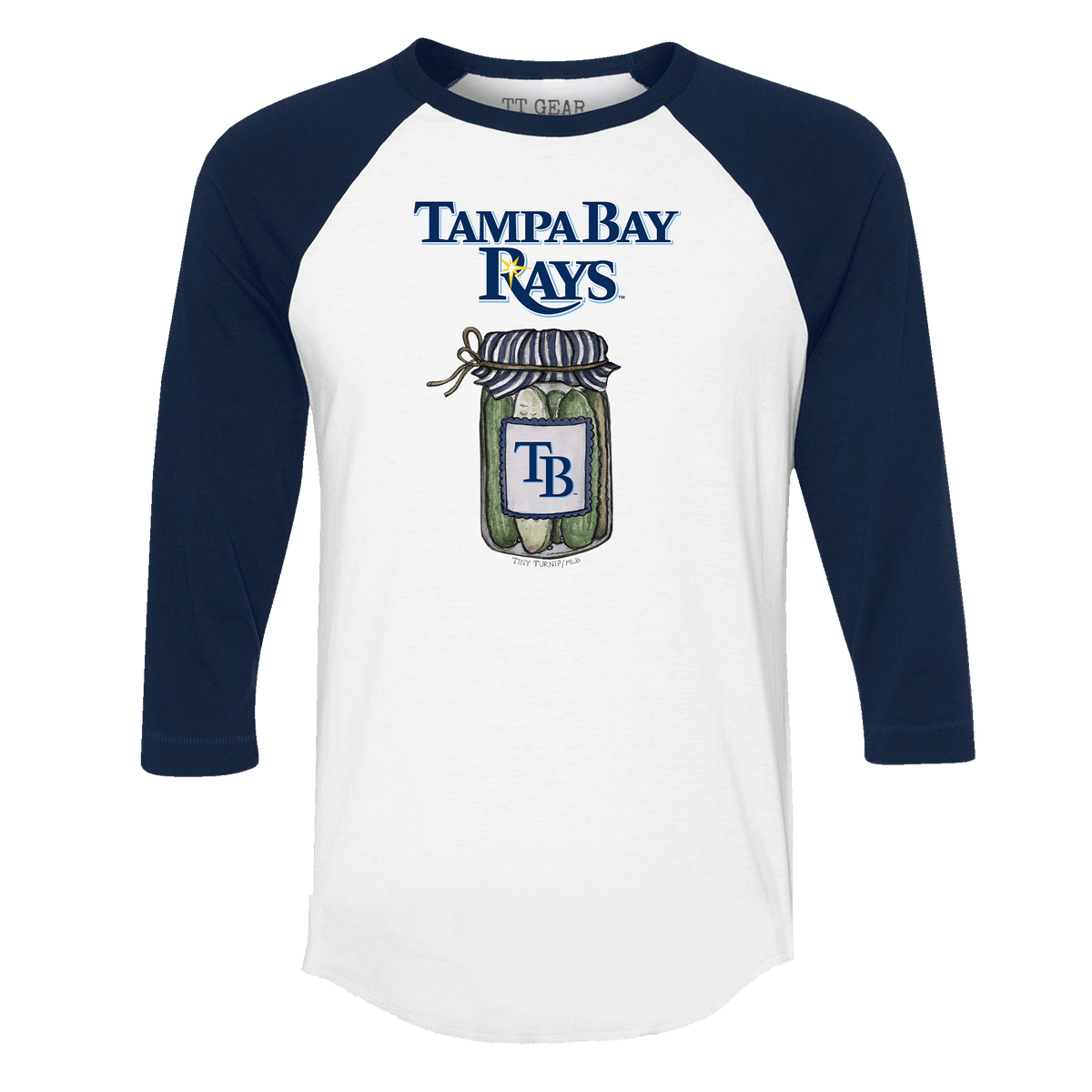 Tampa Bay Rays Pickle Jar 3/4 Navy Blue Sleeve Raglan
