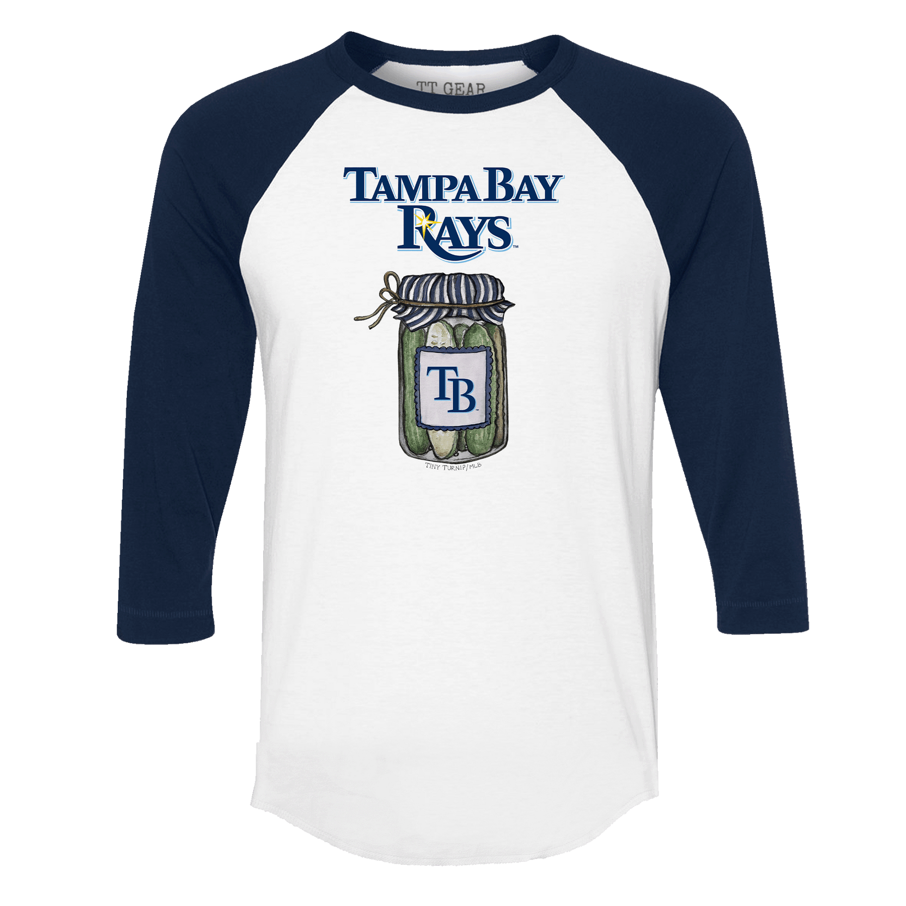 Tampa Bay Rays Pickle Jar 3/4 Navy Blue Sleeve Raglan