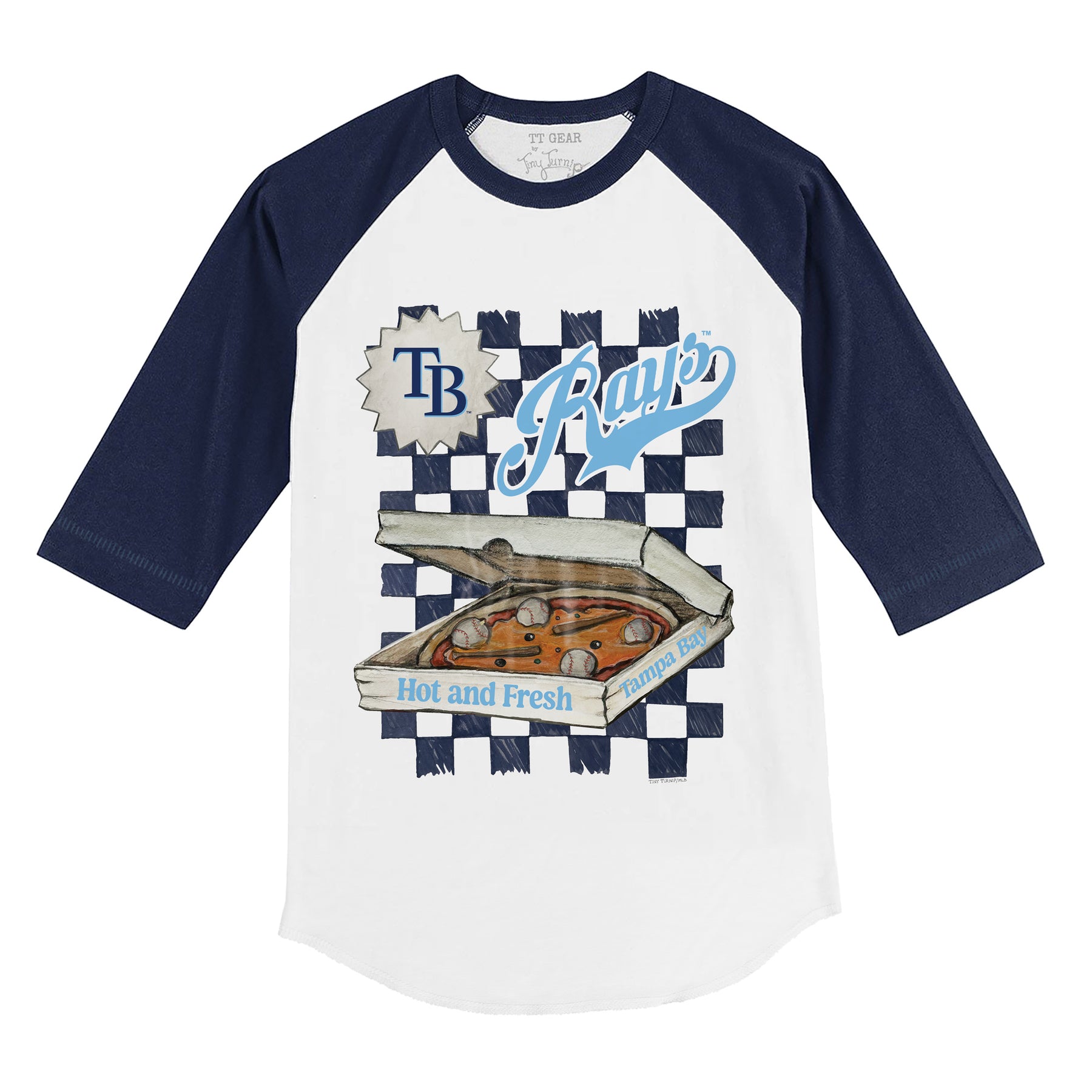 Tampa Bay Rays Pizza 3/4 Navy Blue Sleeve Raglan