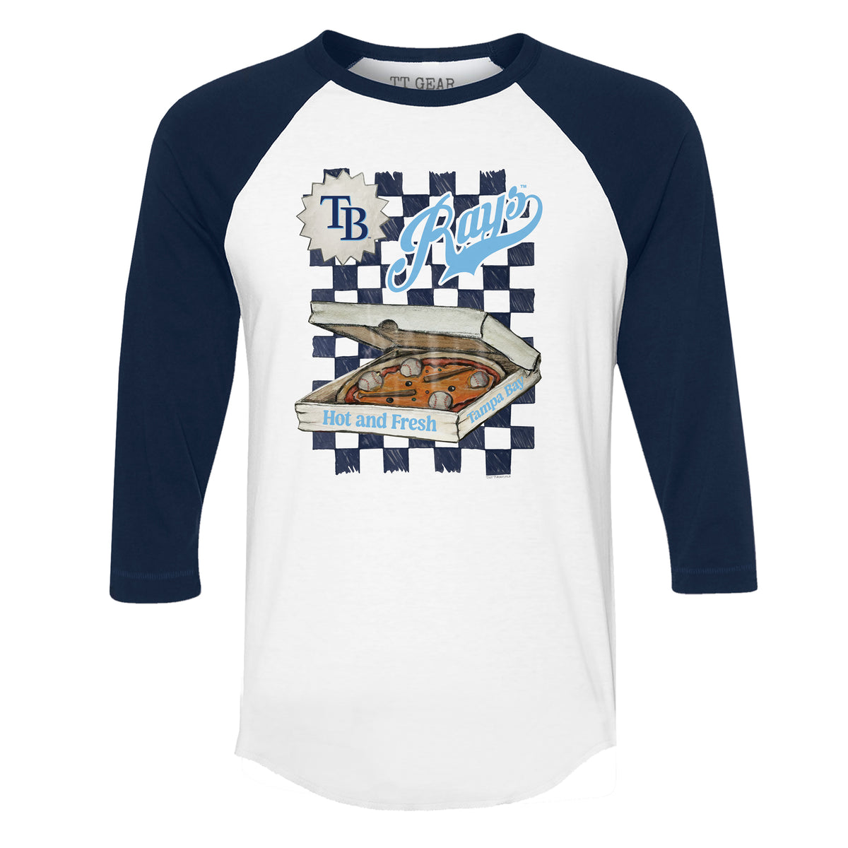 Tampa Bay Rays Pizza 3/4 Navy Blue Sleeve Raglan