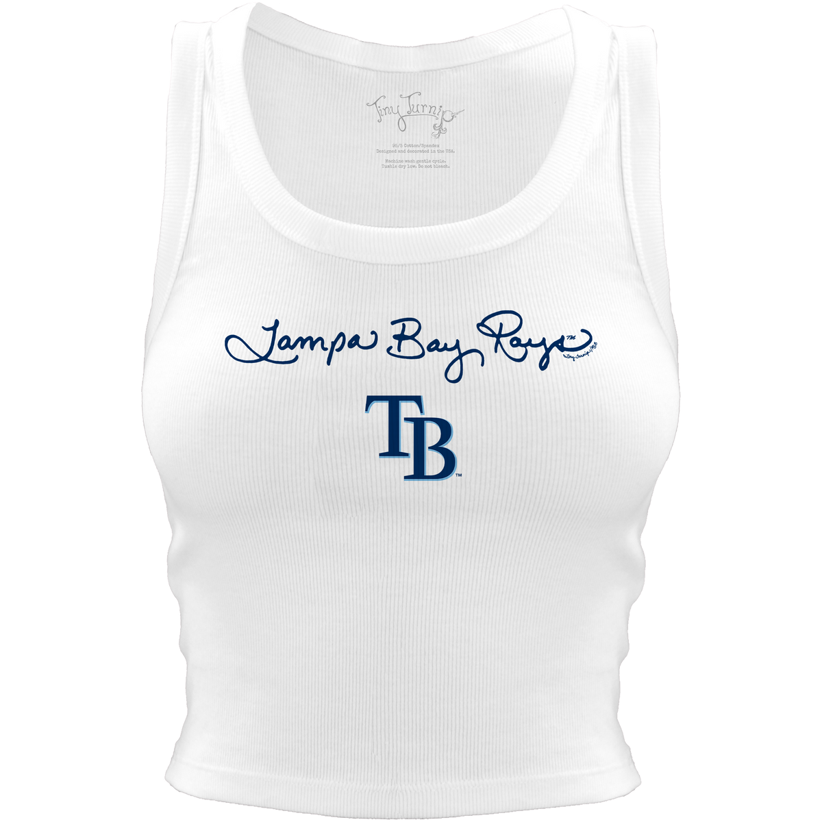 Tampa Bay Rays Logo Script Crop Tank - Tiny Turnip