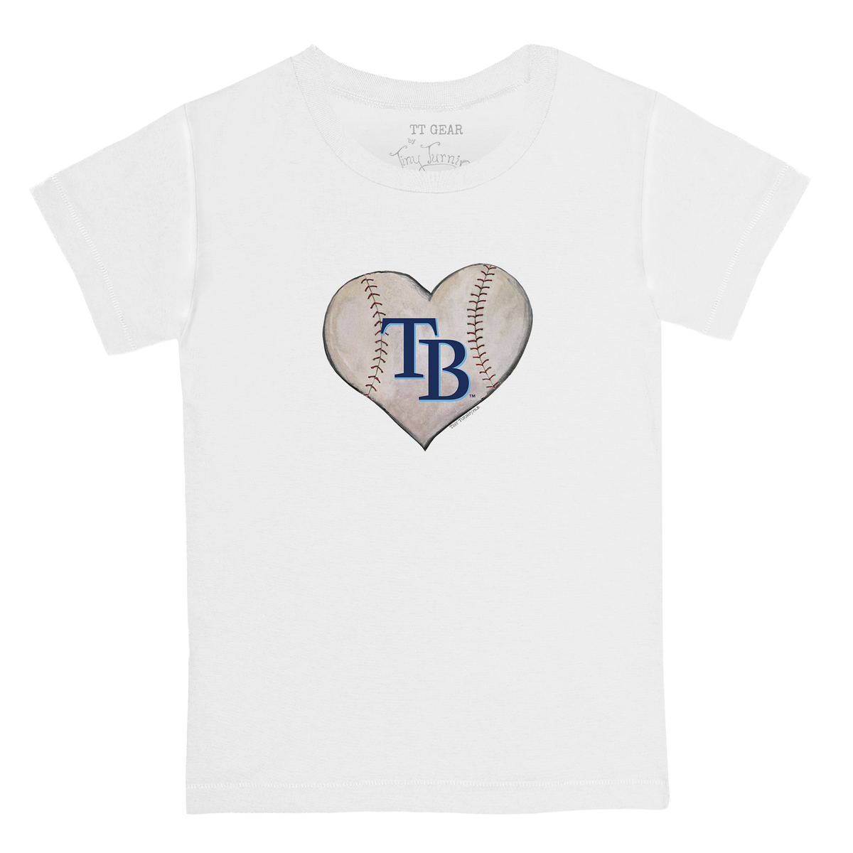 Tampa Bay Rays Stitched Heart Kid's Tee Shirt - Tiny Turnip