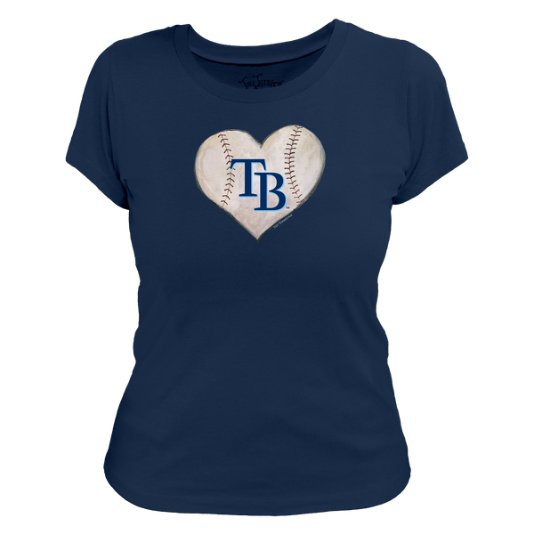 Tampa Bay Rays Stitched Heart Women's Tee Shirt - Tiny Turnip