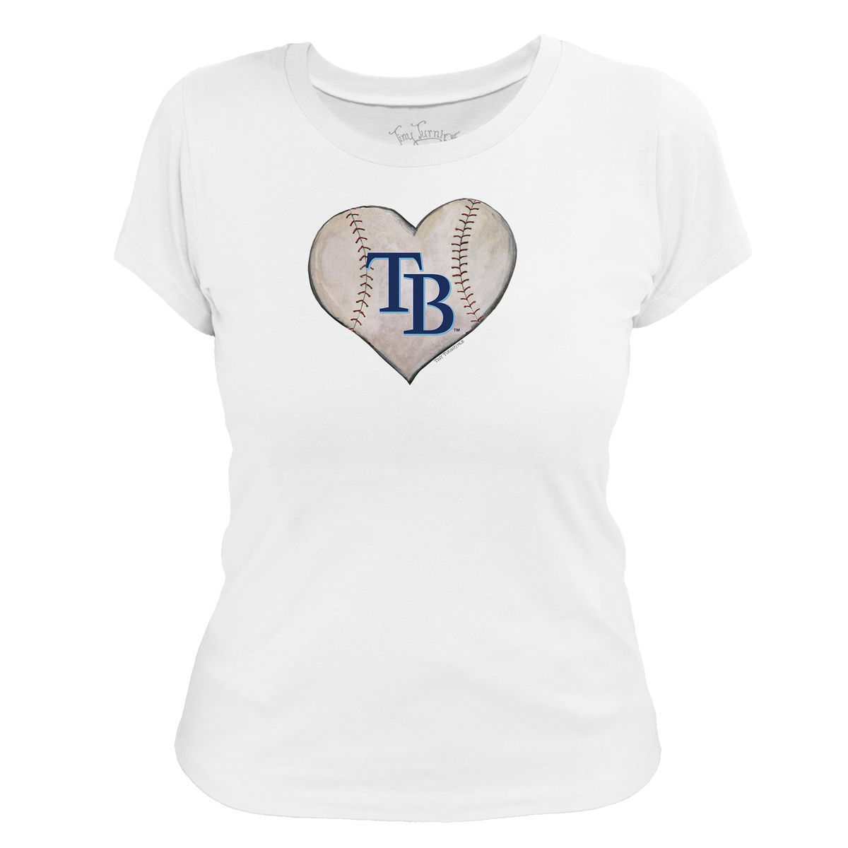 Tampa Bay Rays Stitched Heart Women's Tee Shirt - Tiny Turnip